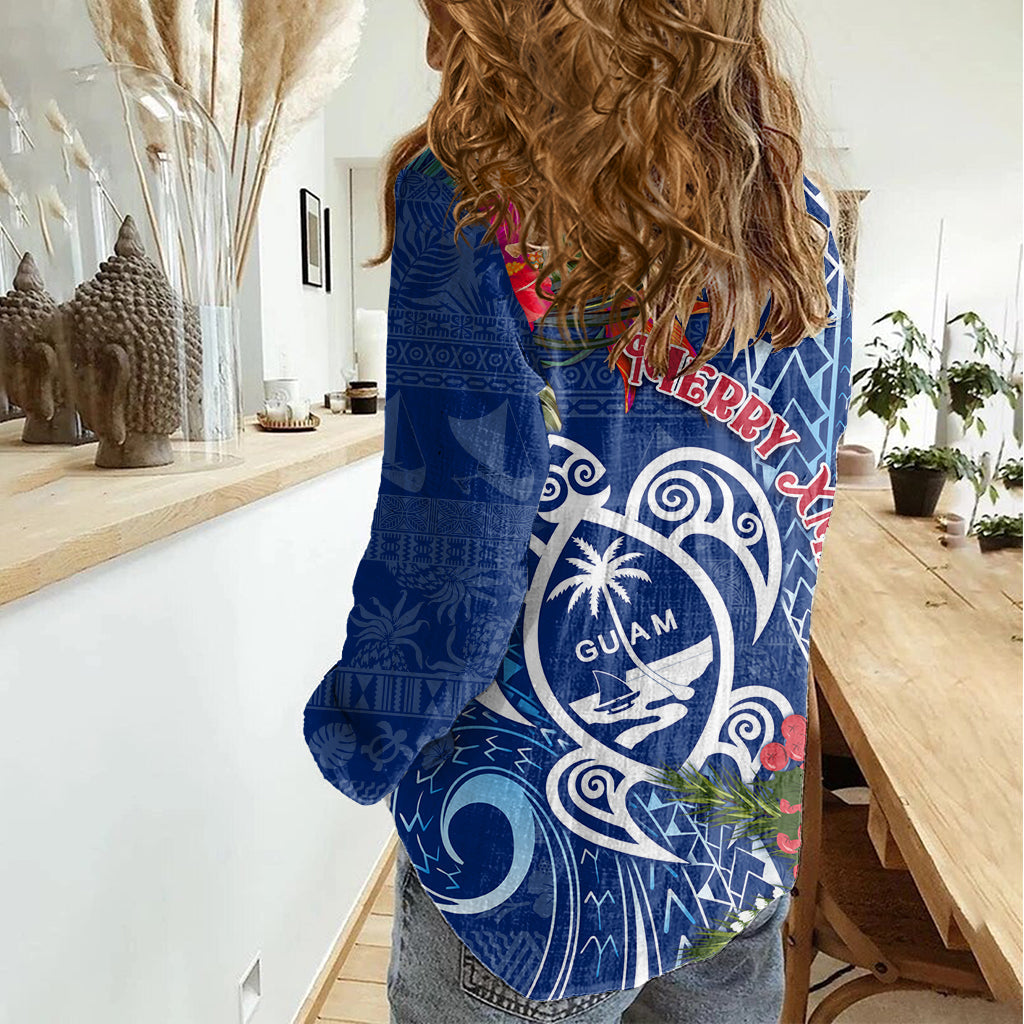 Guam Weihnachten Damen Casual Shirt Schildkröte Mix Tapa Felis Pasgua LT7