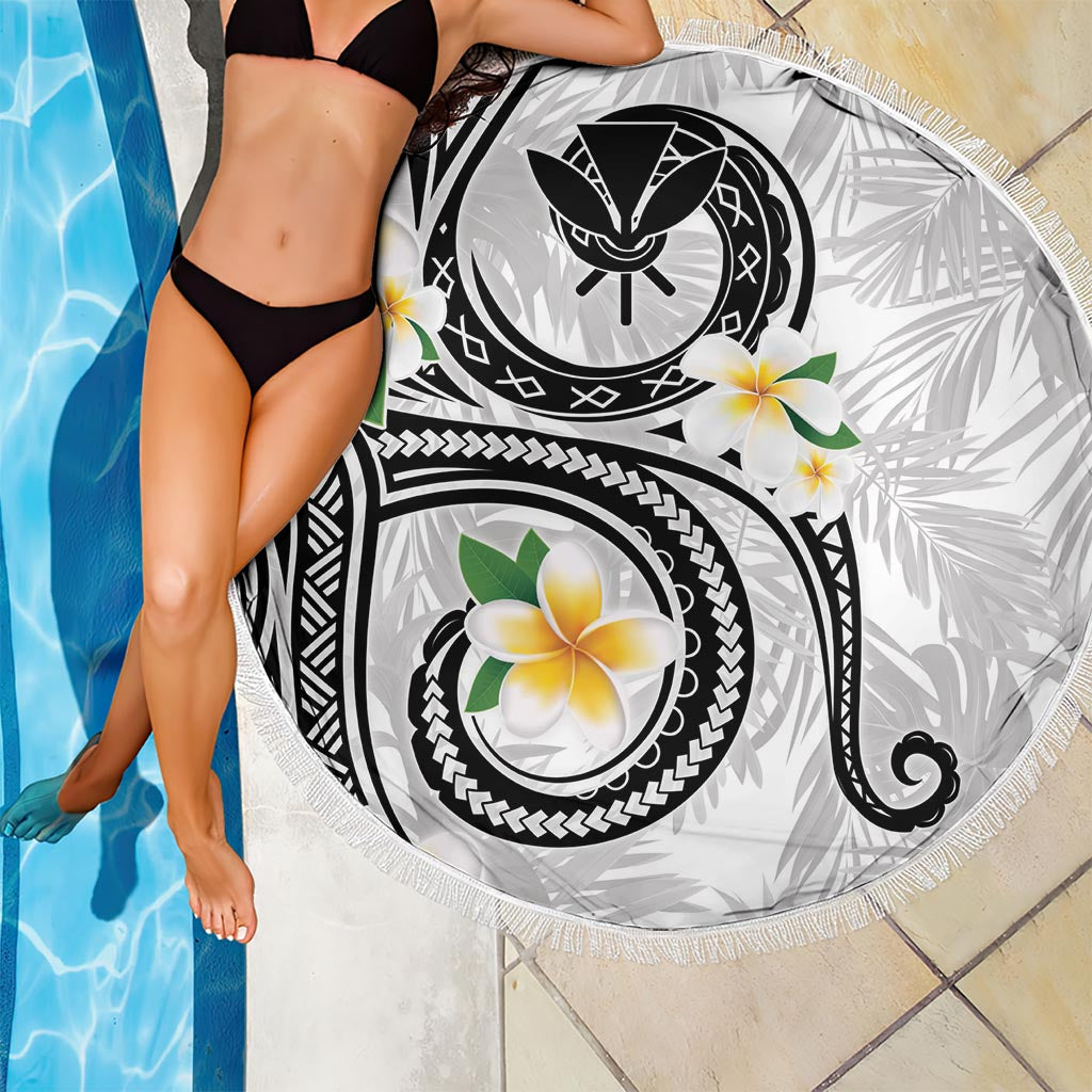 Hawaii-Mönchsrobbe und Delfin-Stranddecke xxl, polynesisches Kakau-Muster, blau, LT03