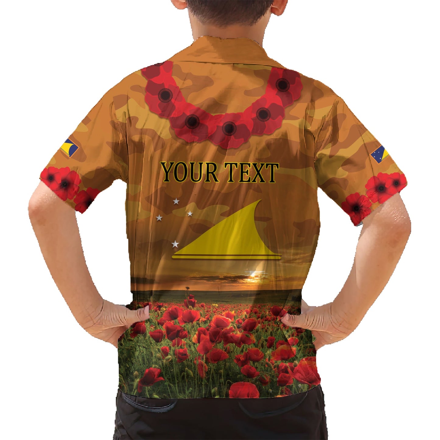 Tokelau ANZAC Day Personalisiertes Hawaiihemd mit Mohnfeld LT9
