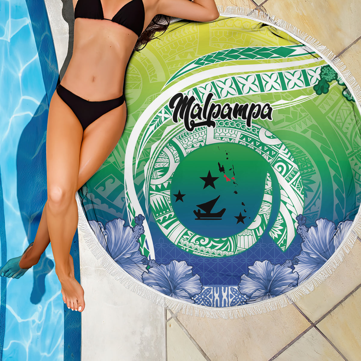 Südseeinseln und Neukaledonien Stranddecke Kanakas Polynesisches Muster LT05