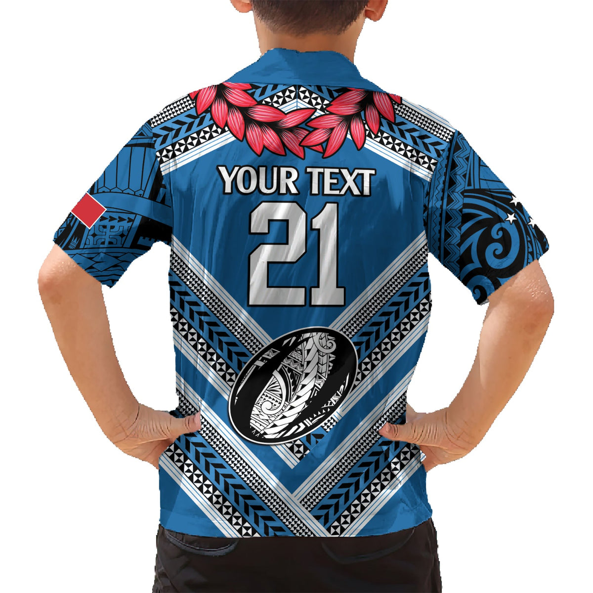 Benutzerdefinierte Manuma Samoa Rugby Hawaiian Shirt Ula fala Samoan Siva Tau Tribal LT9