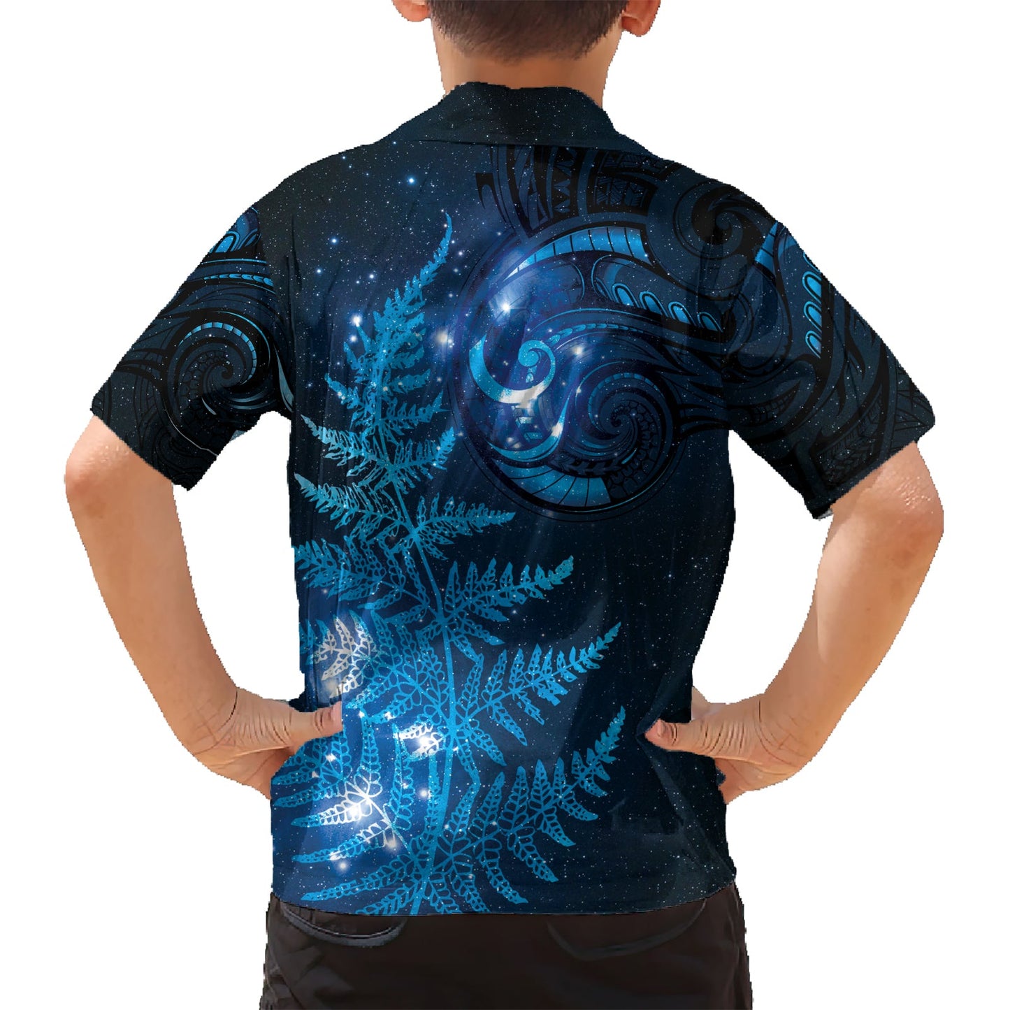 Neuseeland Matariki Hawaiihemd Blau Milchstraße Sterne Nachthimmel LT9