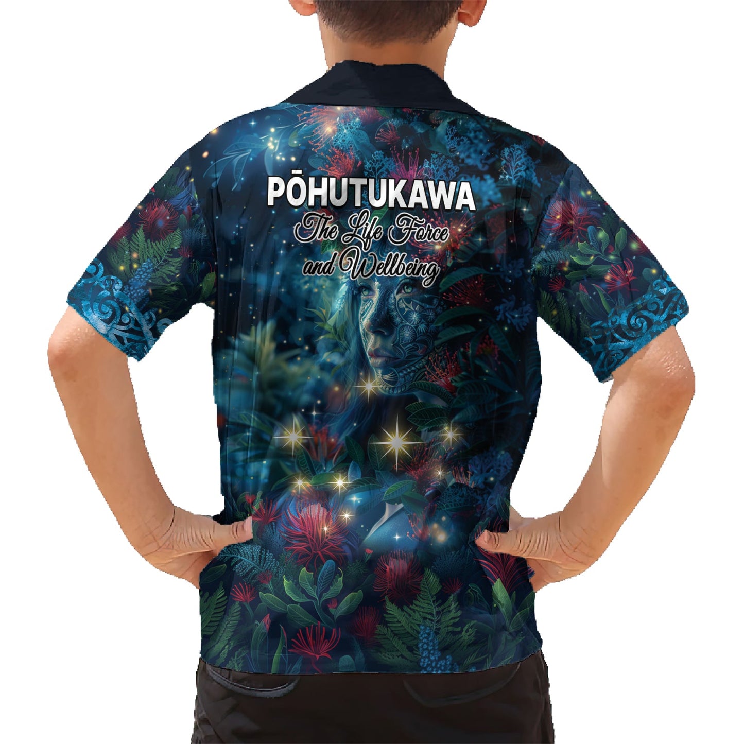 Neuseeland Matariki Pohutukawa Hawaiihemd Te Mauri te Ora LT9