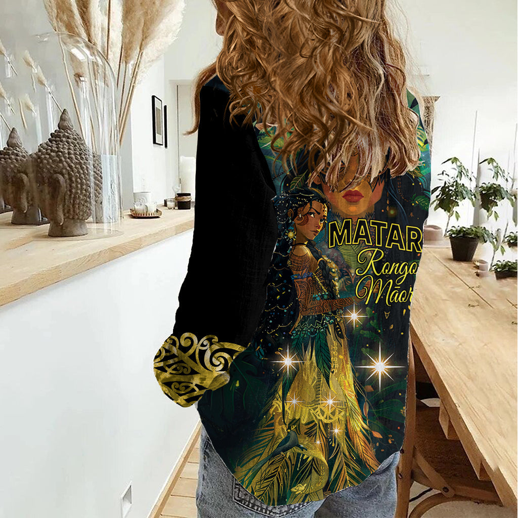 Neuseeland Matariki Frauen Casual Shirt Rongo Mori Wohlbefinden und viel Glück LT9