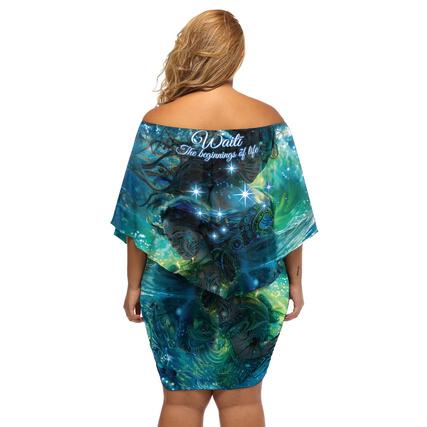 Neuseeland Matariki Waiti Off Shoulder Kurzes Kleider blumen The Beginnings Of Life LT9