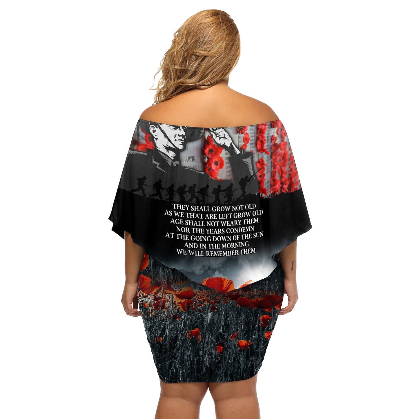 ANZAC DAY Heroes Of The Gallipoli Schulterfreies, kurzes Kleid blumen LT9