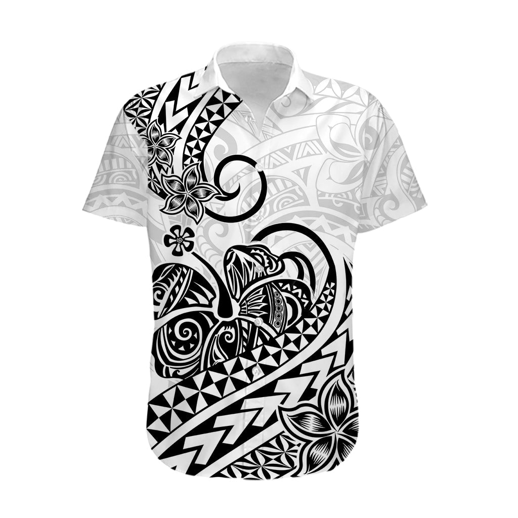 Polynesisches Hawaiihemd Tribal Tattoo Schwarz Bildschirmfarbe LT9