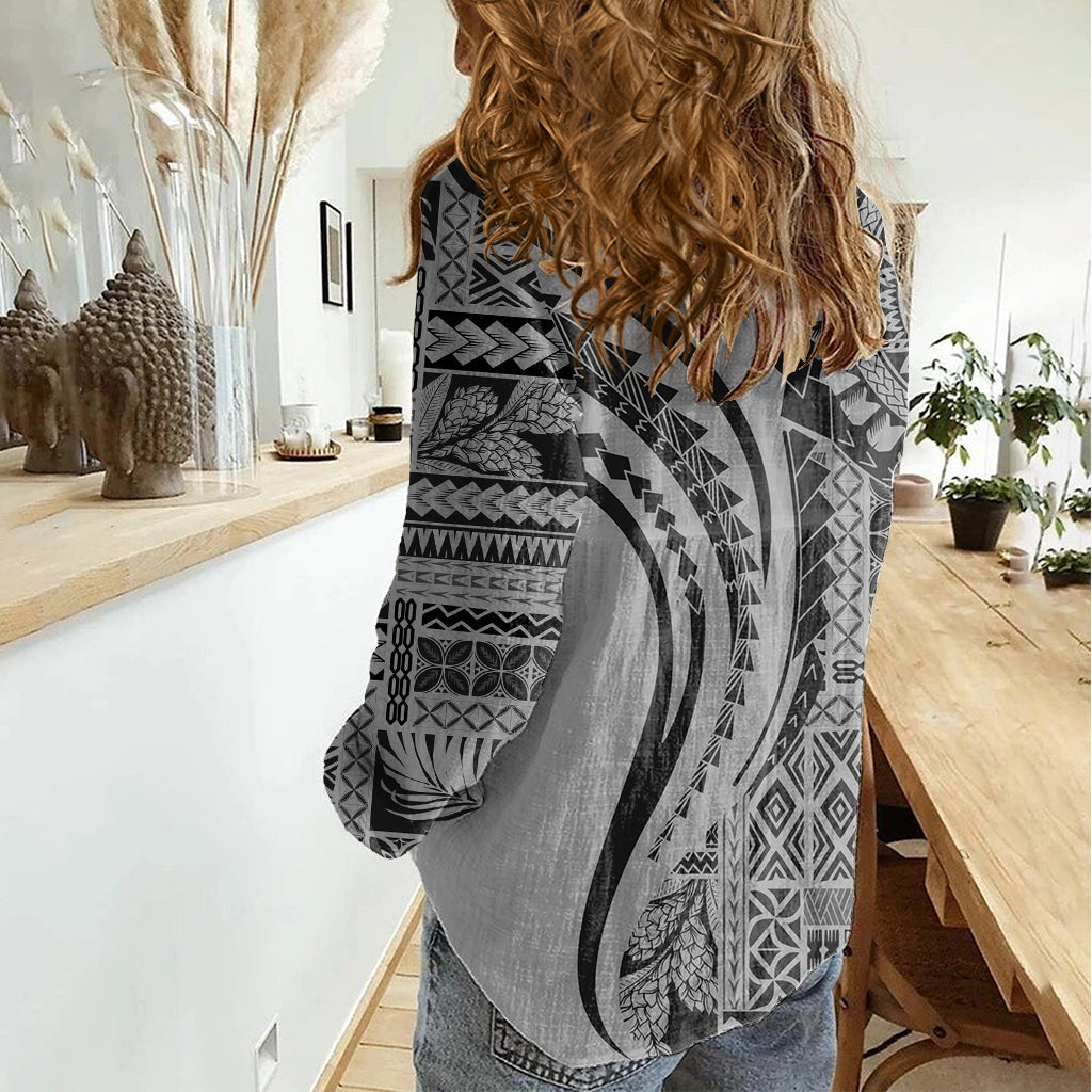 Samoa Siapo Arty Damen Freizeithemd Schwarz Style LT9