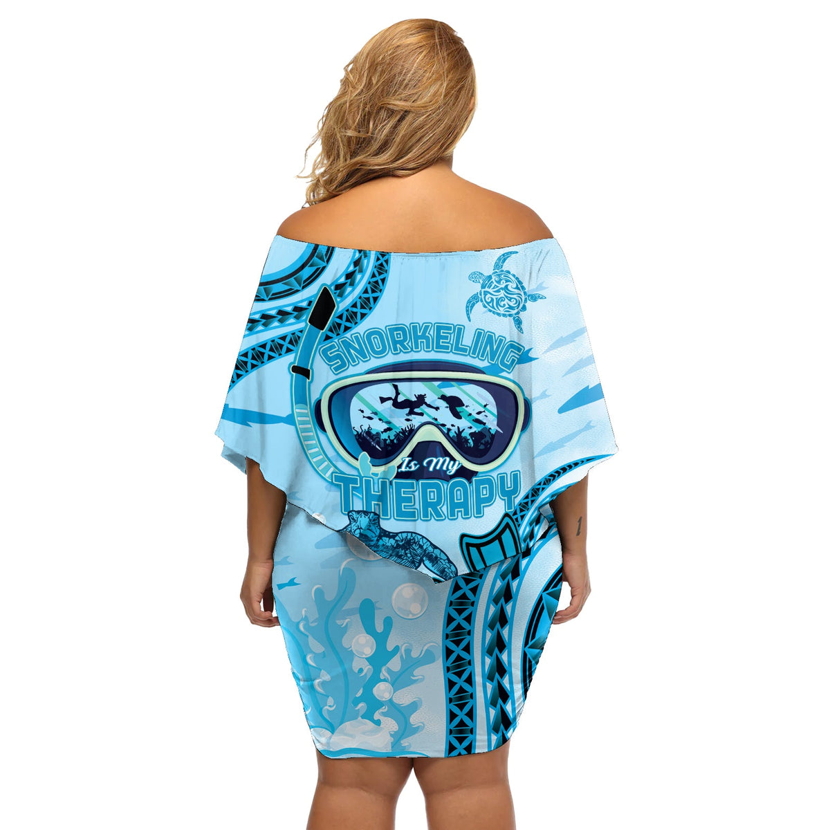 Hawaii Meeresschildkröte Schnorcheln ist meine Therapie Off Shoulder Kurzes Kleider blumen LT14