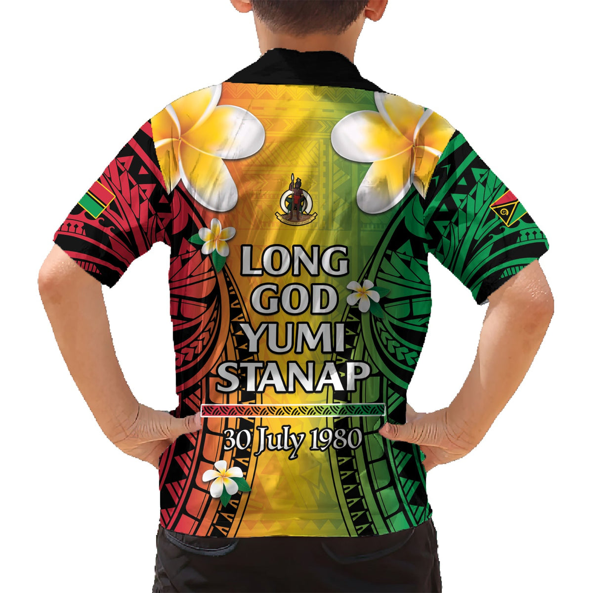Vanuatu Unabhängigkeitstag Hawaiihemd Long God Yumi Stanap Happy 44th Anniversary LT14