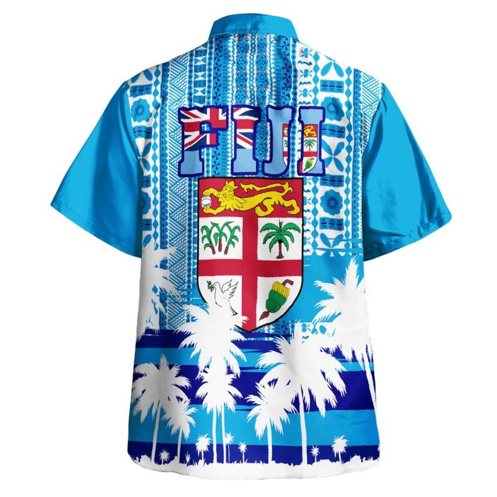 Hawaiihemd Fidschi - Fidschianische Tapa-Flagge Blau