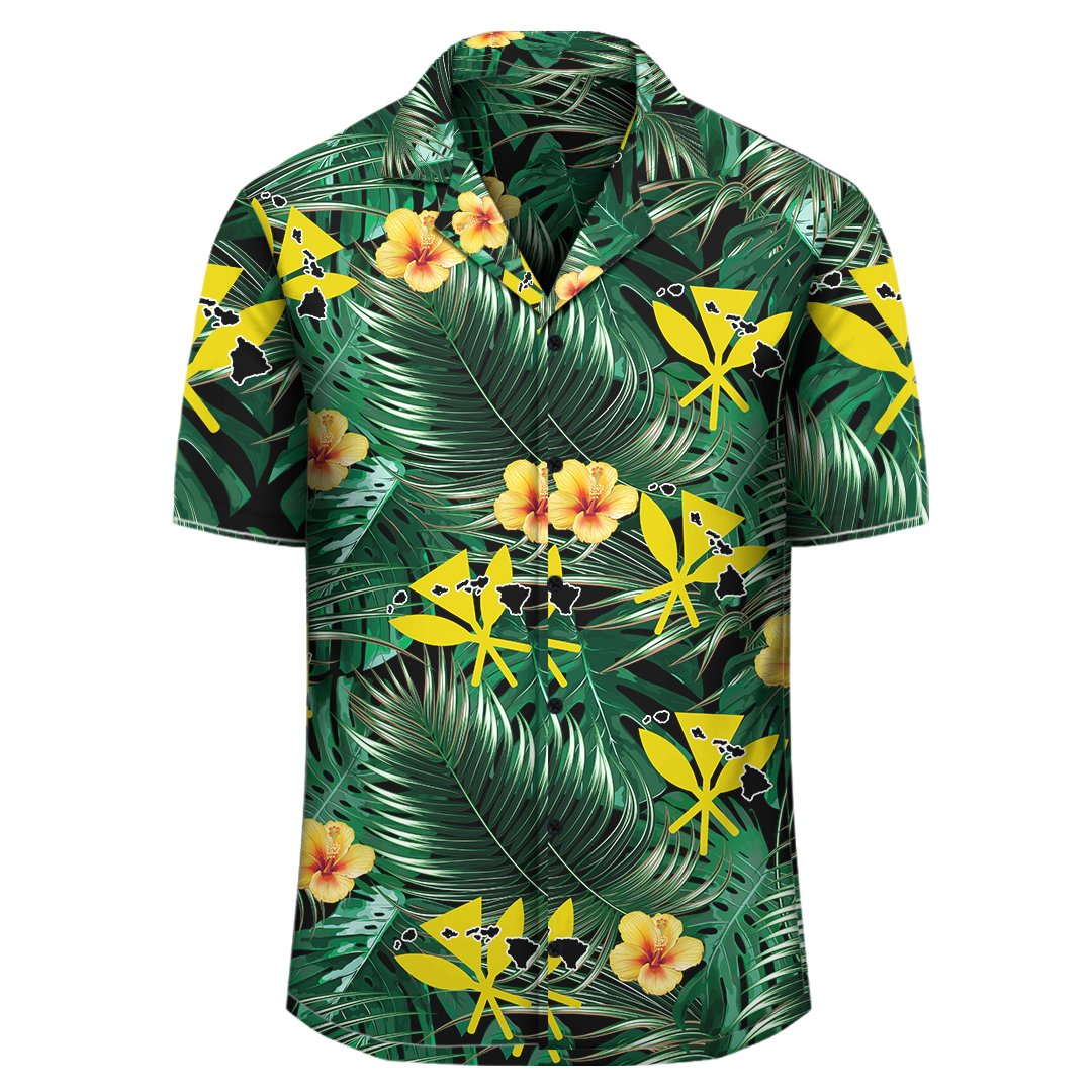 Hawaii Karte Kanaka Tropisches Hawaiihemd im Sommerstil