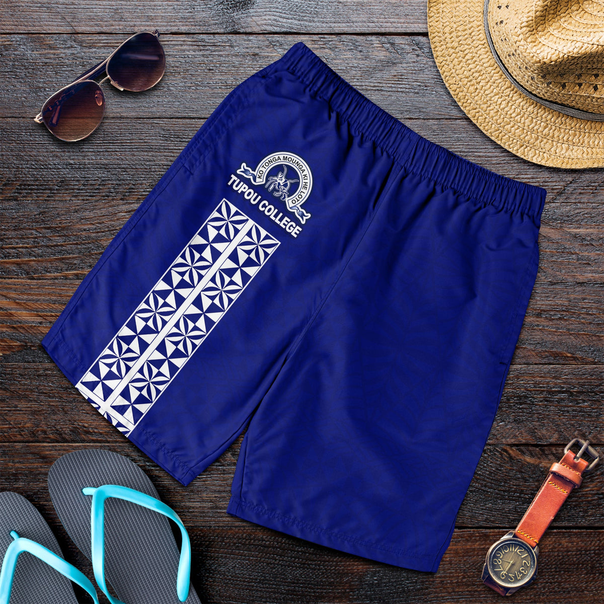 TOLOA Herren Bermuda Shorts Tupou College Tonga Muster LT13