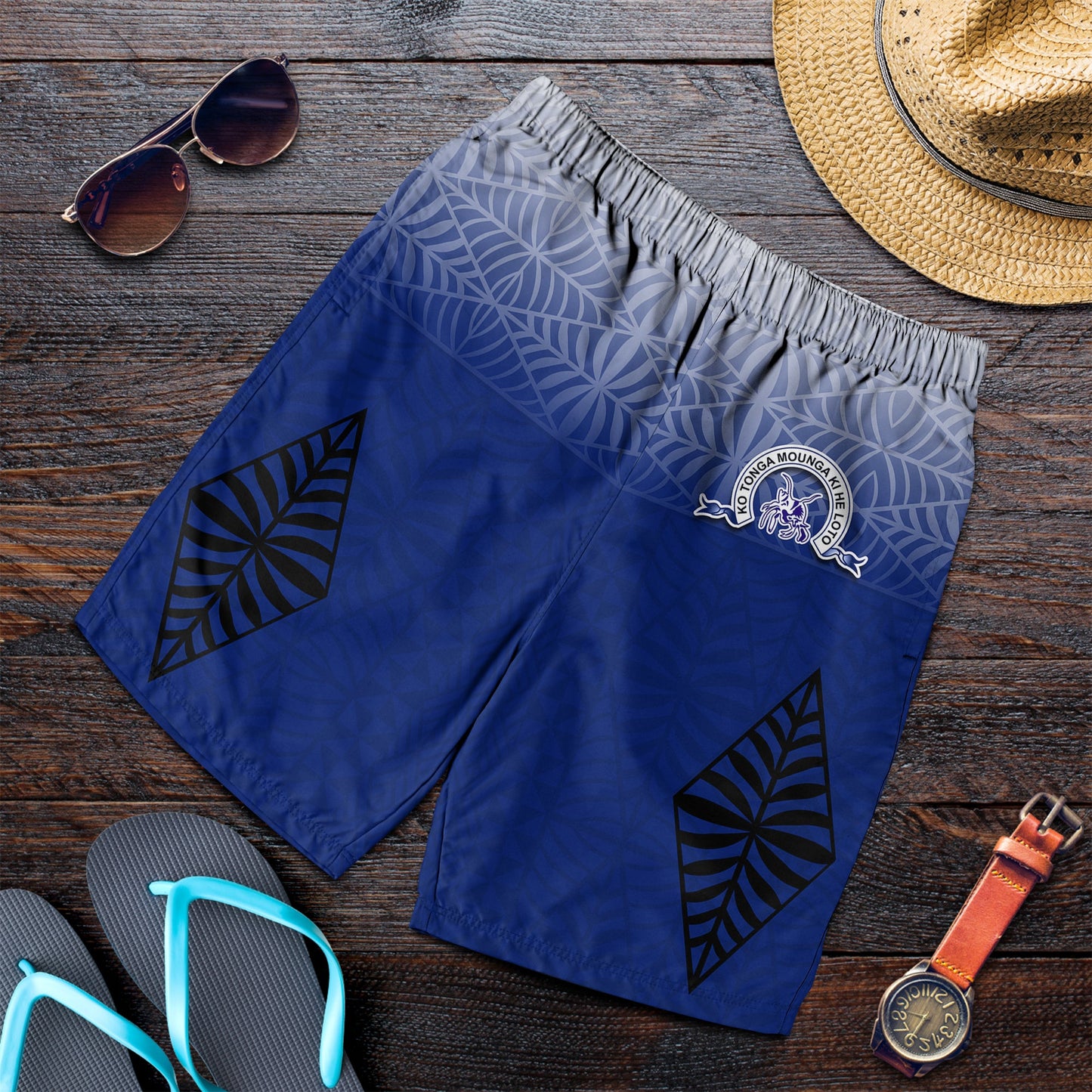 Tupou College Herren Bermuda Shorts Old Boys Tongan Tapa LT13