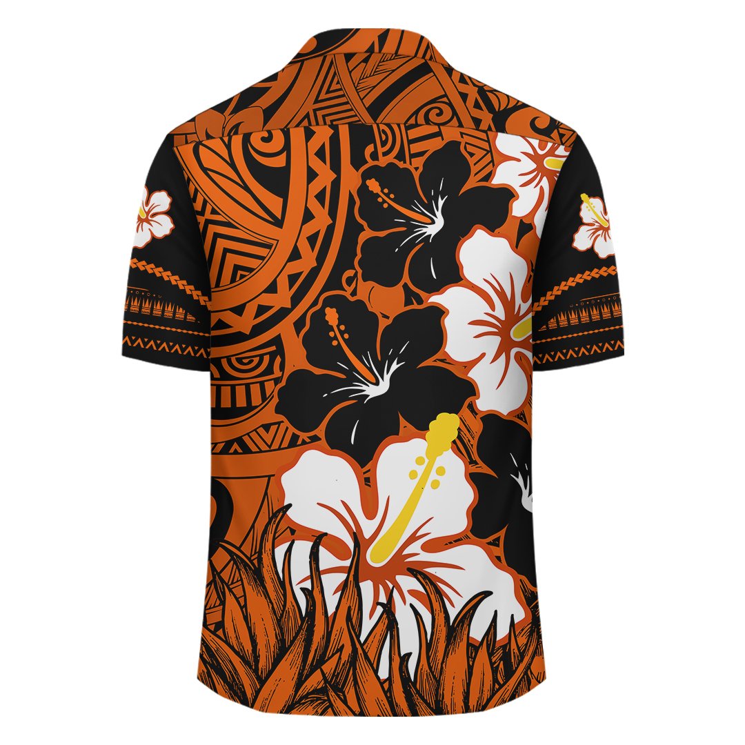 Hawaiihemd - Schwarzes Noon Hibiscus Hawaiihemd - AH