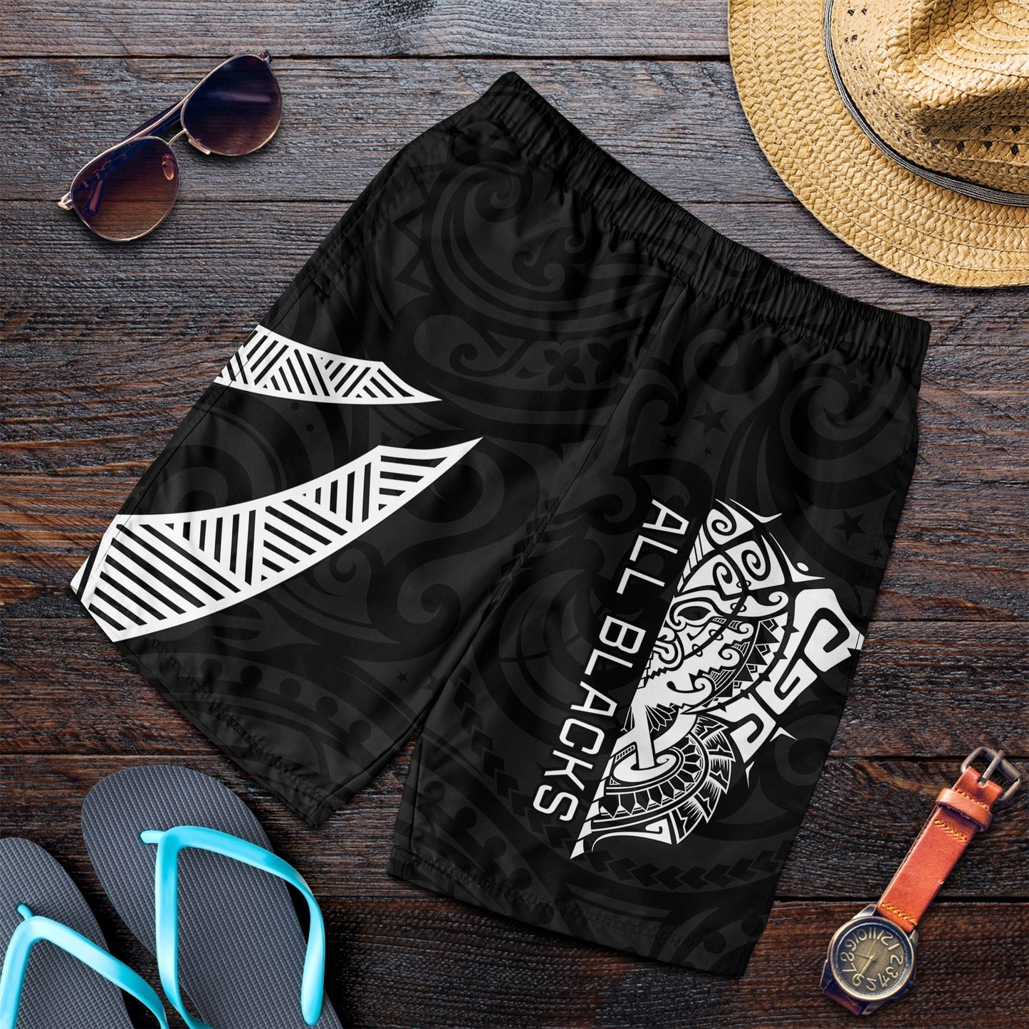 Neuseeland Rugby Herren Bermuda Shorts Haka All Black mix Ta Moko LT13