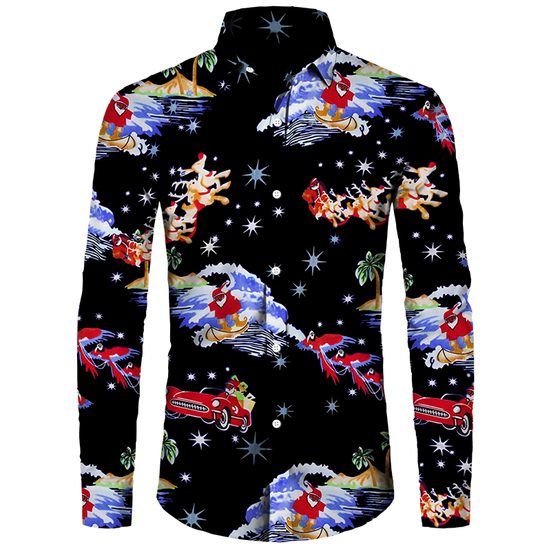 Hawaiianisches Weihnachtsmann-Surfer-Shirt