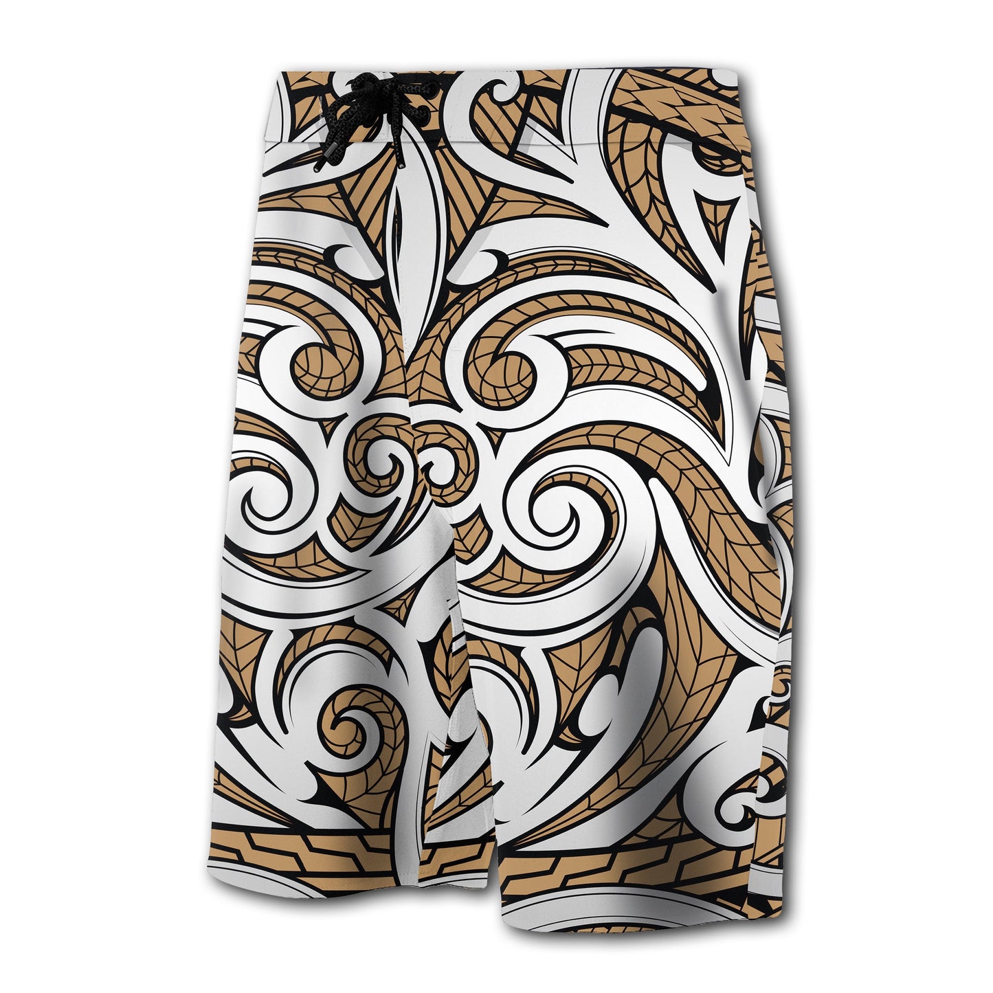 Hawaii Polynesian Maori Ethnic Ornament Board Bermudas Shorts Gold