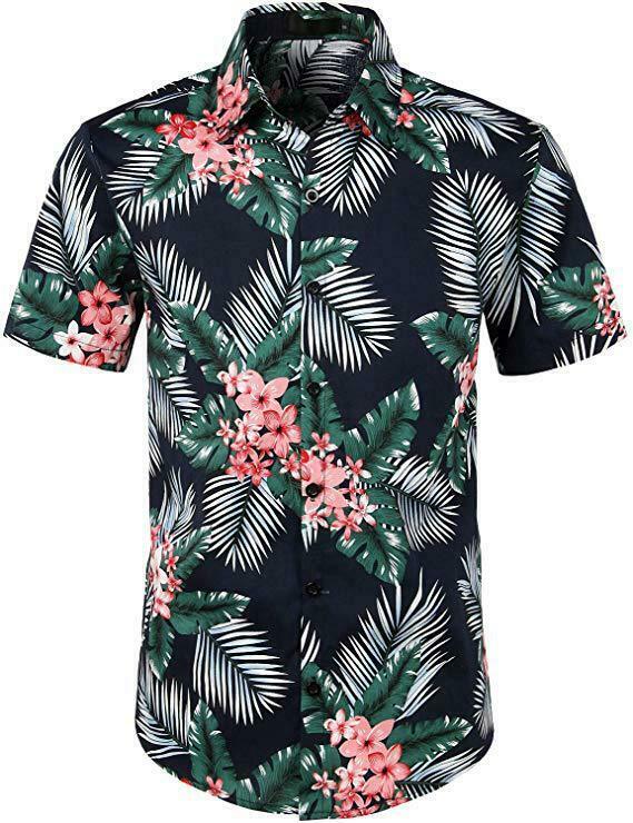 Chemise Hawaienne Noire Fleurs de Tiaré
