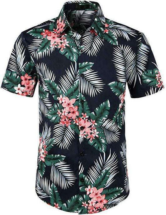 Chemise Hawaienne Noire Fleurs de Tiaré