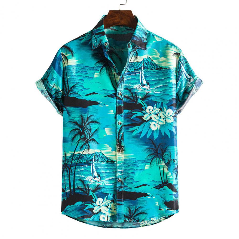 Chemise Hawaienne Bleu Tropical