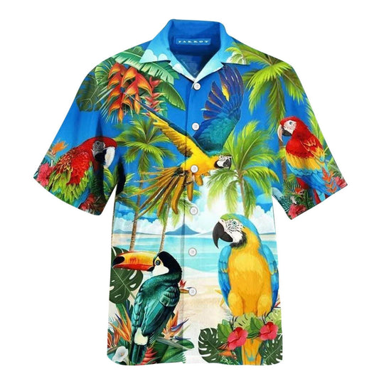 Chemise Hawaienne Perroquet Plage
