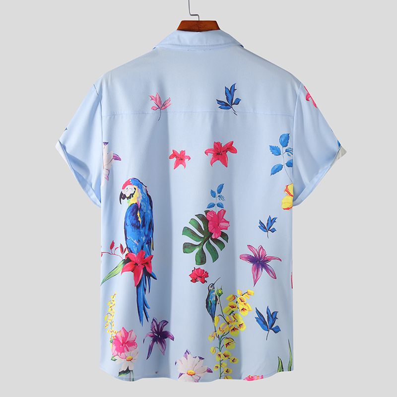 Papageien und Orchideen Hawaiihemd