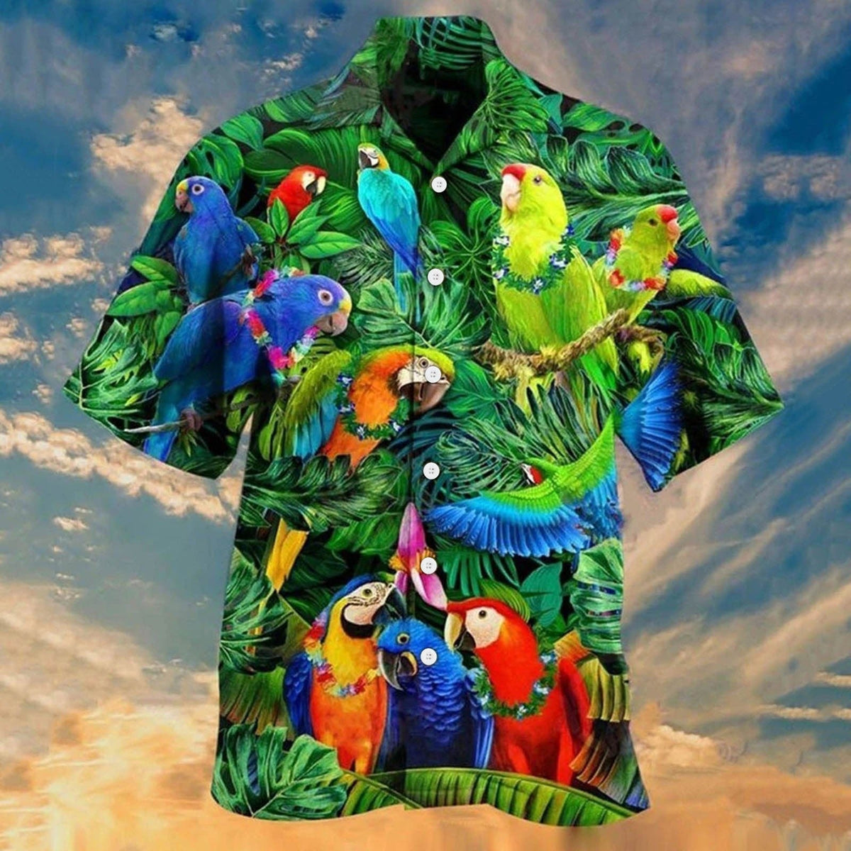 Dschungelpapageien Hawaiihemd