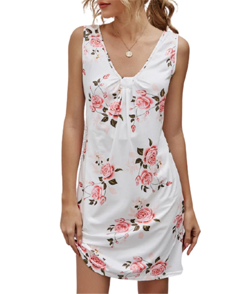 Sommerliches rosa Blumenkleid