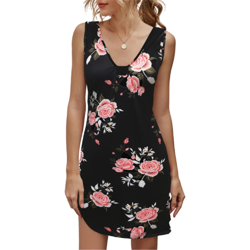 Sommerliches rosa Blumenkleid