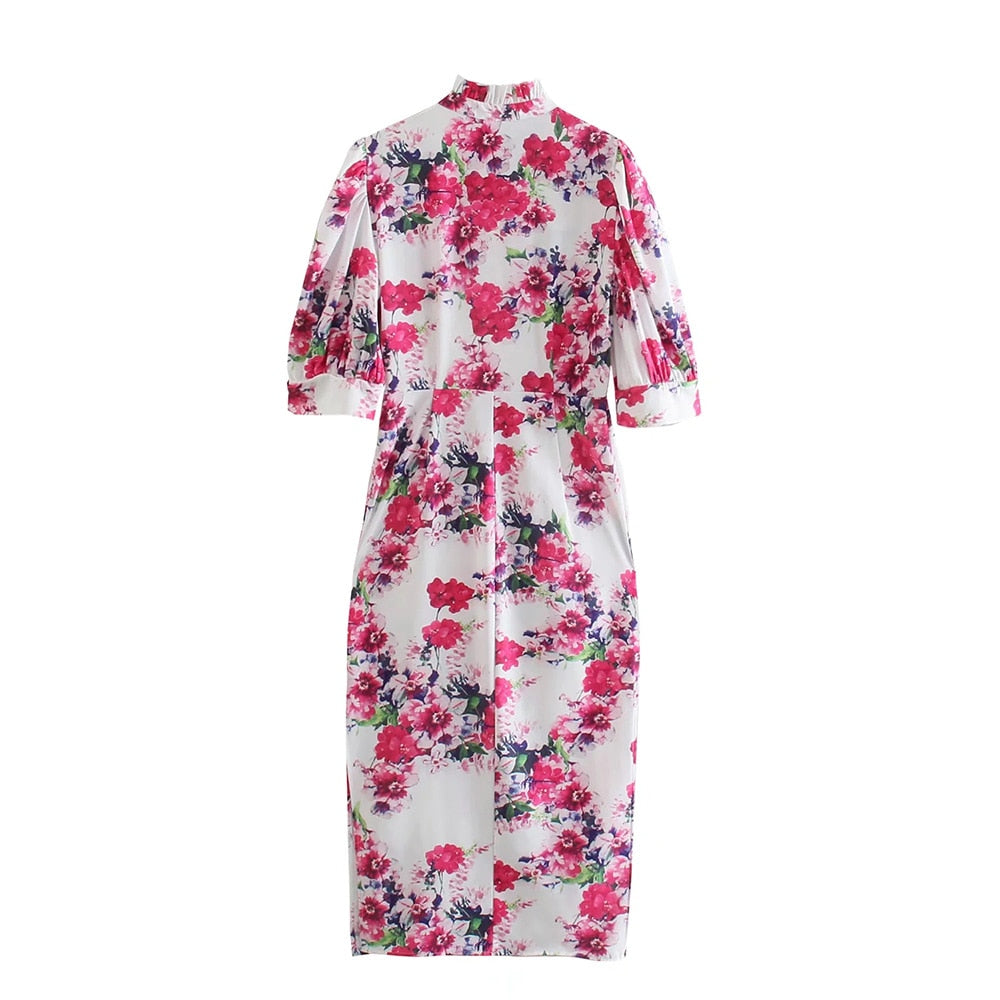 Blumenkleid mit Ballonärmeln