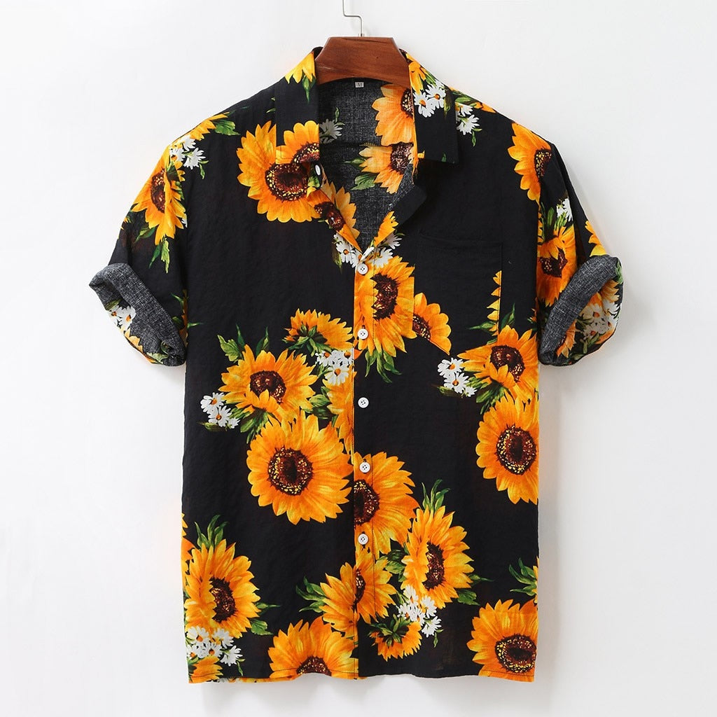 Sonnenblumen-Blumen-Shirt