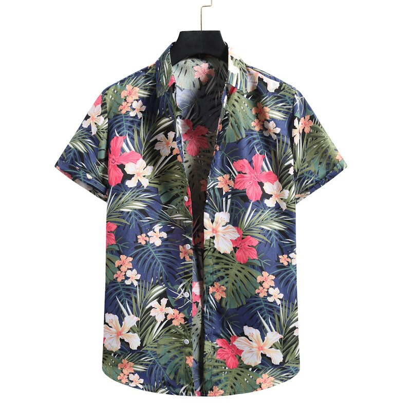 Hawaiihemd Rosa Kaktus und Palmen
