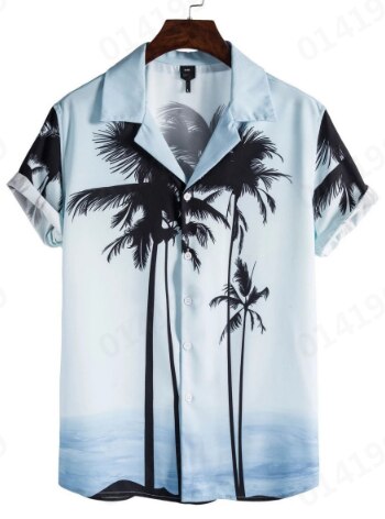 Chemise Hawaienne Palmiers et Océan