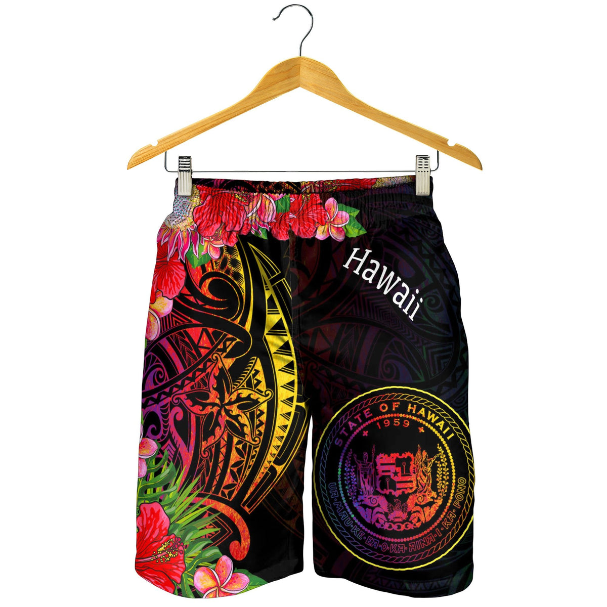 Hawaii Bermuda Shorts für Herren - Tropischer Hippie-Stil
