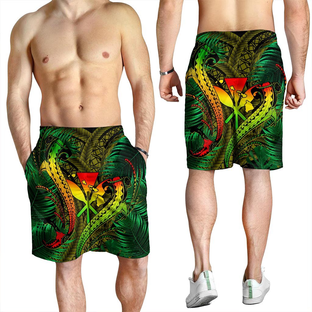Hawaii Shark Polynesian Tropical Bermuda Shorts für Herren – Reggae – AH