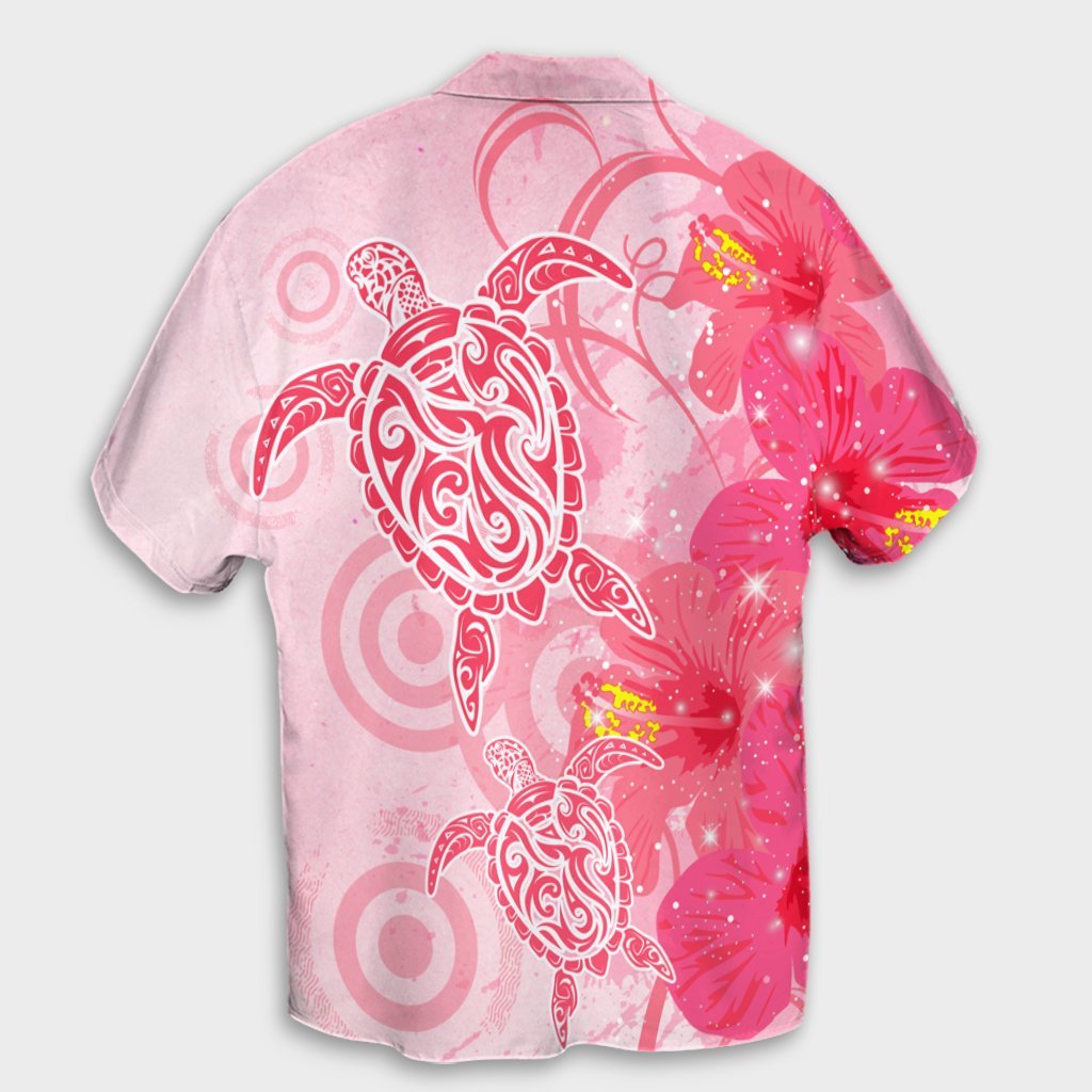 Hawaii Schildkröte Hibiscus Vintage Rosa Hawaiihemd - AH