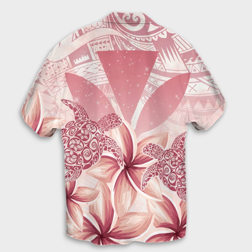 Hawaii Schildkröte Kanaka Plumeria Polynesisches Hawaiihemd Rosa - AH