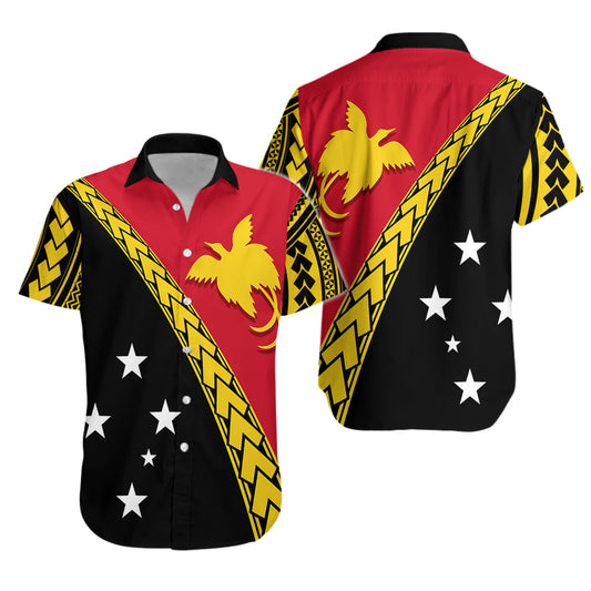 PNG Hibiskus Tribal Muster Hawaiihemd Paradiesvogel LT7