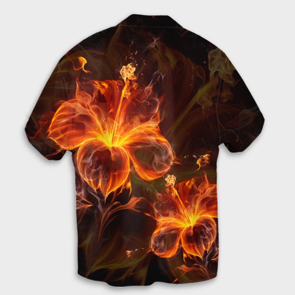 Hawaiianisches Hibiskusfeuer Polynesisches Hawaiihemd - AH