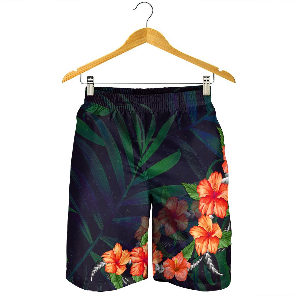Hawaiian Hibiscus Palm Tree Hintergrund Polynesian Herren Bermudas Shorts - AH