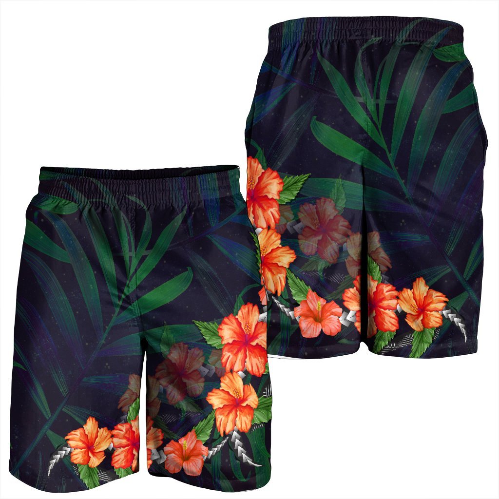 Hawaiian Hibiscus Palm Tree Hintergrund Polynesian Herren Bermudas Shorts - AH