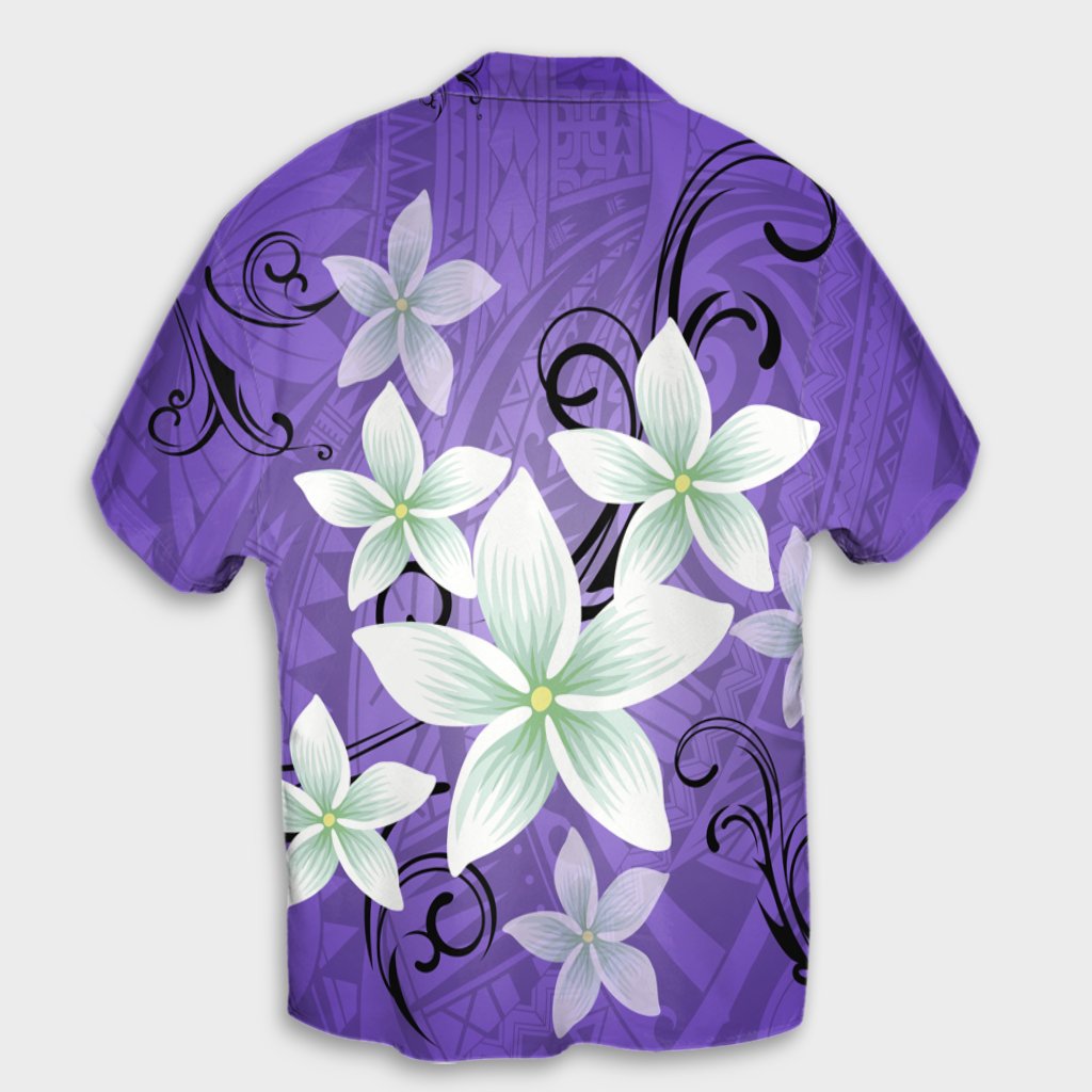 Hawaiianisches Plumeria-Hemd aus Polynesien - Lila - AH