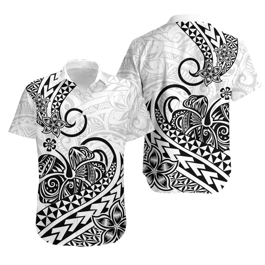 Polynesian Tribal Tattoo Retro Kid Hawaiihemd Schwarz Bildschirmfarbe LT9