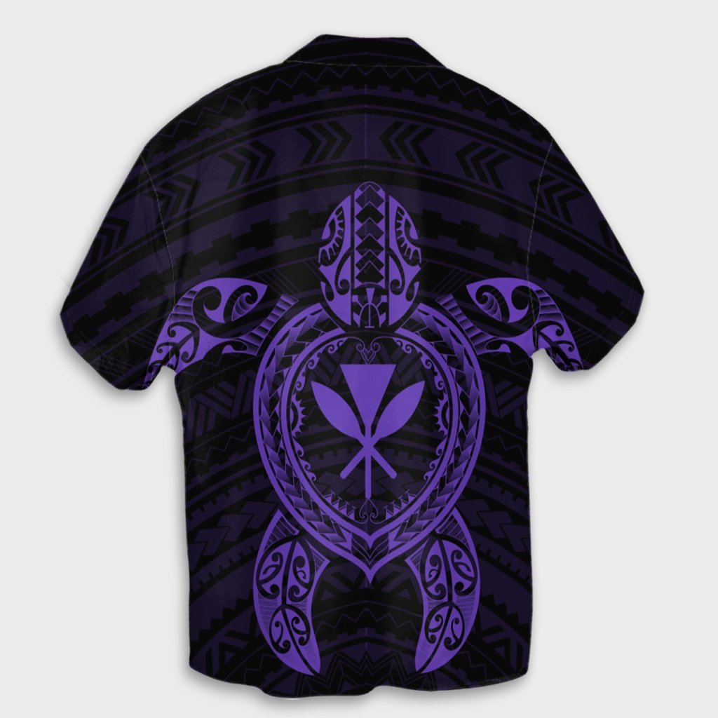 Hawaiian Turtle Kanaka Polynesian Hawaiihemd - Lila - AH