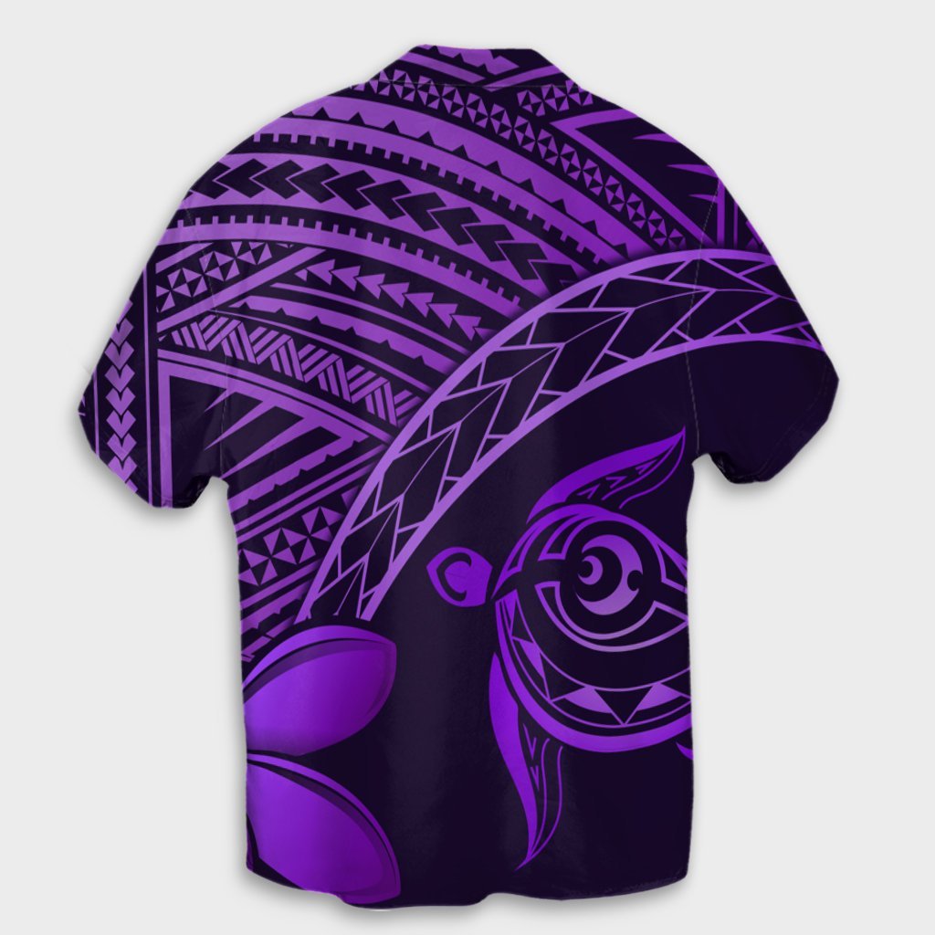 Hawaiianische Schildkröte Plumeria Kakau Polynesian Quilt Hawaiihemd Neo Purple AH