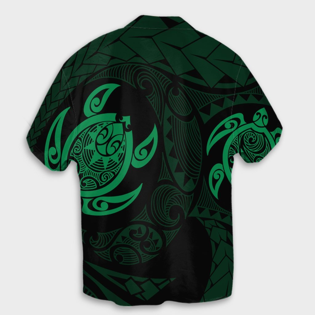 Hawaiian Two Turtle Polynesian Hawaiihemd Grün AH