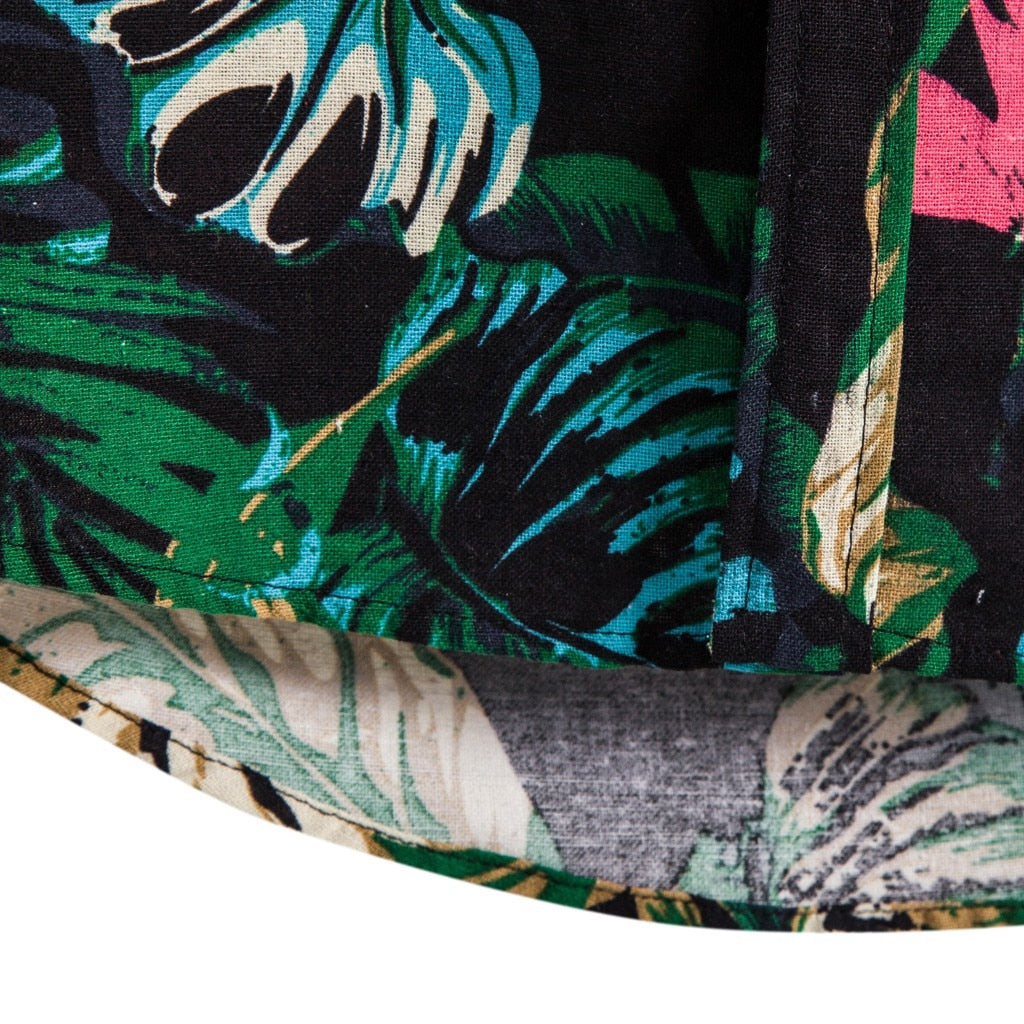 Hawaiianisches Jungle Nocturne-Hemd <br>aus Leinen