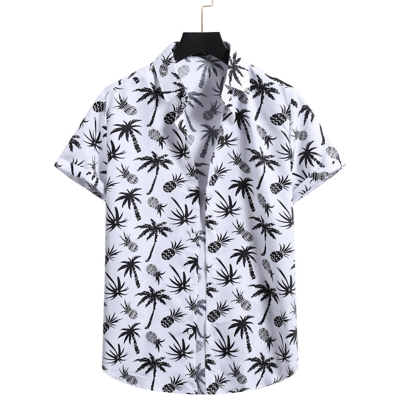 Hawaiihemd mit Palmen und Ananas