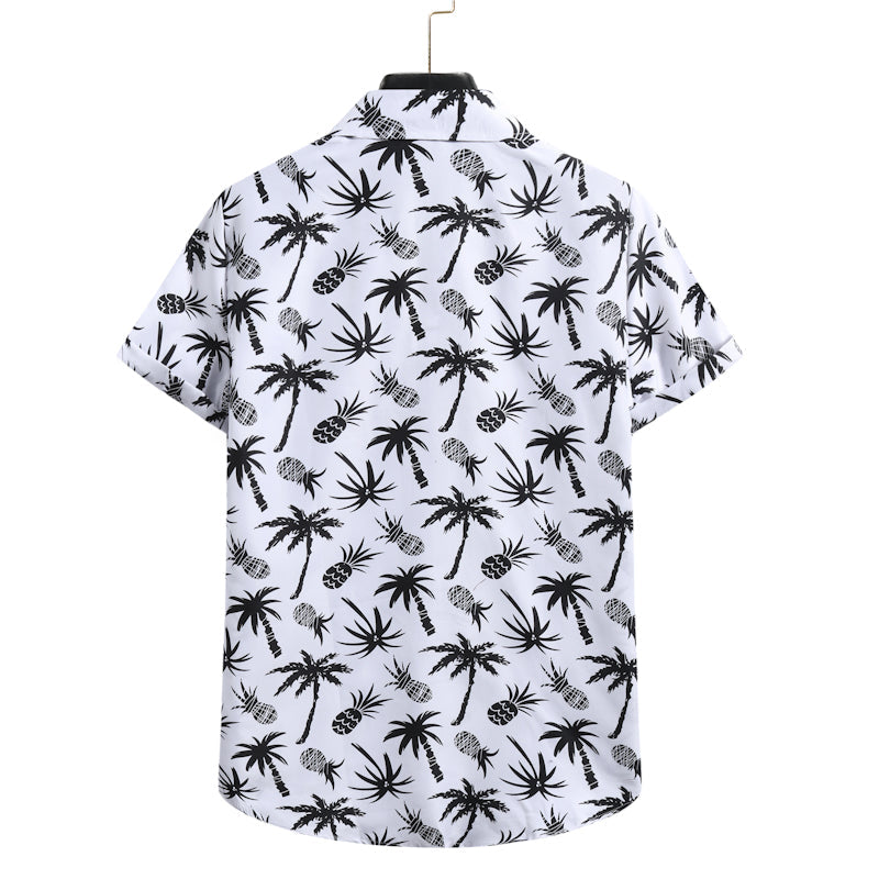 Hawaiihemd mit Palmen und Ananas